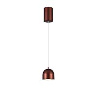 V-TAC VT-7794 Lampadario LED 8.5W a sospensione forma cilindro bombato colore marrone rame 10cm regolabile 3000K - 7997