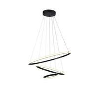 V-TAC VT-7816 Lampadario LED a sospensione 3 cerchi sospesi 32W in metallo dal Design Moderno 60 * 100cm Coloro nero 3000K - 8017