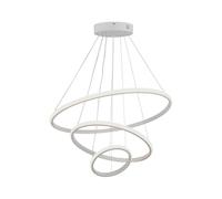 V-TAC Lampadario LED a Sospensione con 3 Cerchi 32W in Metallo Colore Bianco 60*40*20cm 3000K