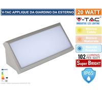 V-TAC VT-8055 LAMPADA APPLIQUE LED DA GIARDINO FISSAGGIO MURO IP65 20W 2050LM