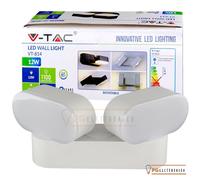Applique Lampada LED da Muro Ovale 12W 3000K Carcassa Bianca con Doppia Testa Ru