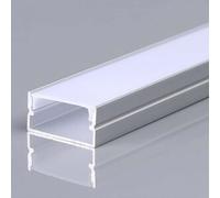 V-Tac Vt-8202 Profilo In Alluminio Colore Silver Per Striscia Led A Superficie Copertura Satinata 2mt 2000x20x10mm - 23174