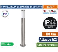 V-TAC VT-838 LAMPIONE DA GIARDINO LAMPADINE E27 SENSORE DI MOVIMENTO IP44 110CM