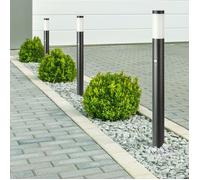 V-TAC Piantana LED da giardino VT-838 110 cm Portalampada E27 con sensore PIR Acciaio Inox Nero IP44