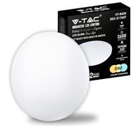 V-TAC Plafoniera LED Rotonda 24W con Interruttore Cambia Colore 3 in 1 Satinata d: 350mm h: 55mm