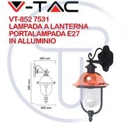 V-TAC VT-852 7531 Lampada LED Muro Nero Rame Esterno Lanterna Porta lampada E27