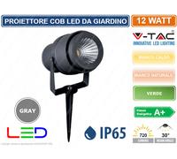 LAMPADA LED 12W CON PICCHETTO VERDE GRIGIA IP65 VT-857-LED7552 V-TAC