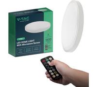 V-TAC VT-8618S - Plafoniera 18W, Sensore a Microonde Integrato, 4000K corpo Bian