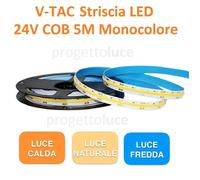 V-TAC VT-COB-280 STRISCIA LED COB MONOCOLORE 10W/M 24V BOBINA DA 5 METRI 4750 LM [EEK: F]