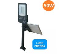 V-TAC Armatura Stradale LED SMD 50W con Pannello Solare Colore Nero 6000K IP65