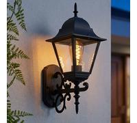 V-TAC Wandleuchte Antik Laterne Da Esterno IP44 E27 230V Vetro Alluminio Nero [EEK: Non valutato]
