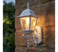 Lampada da parete per esterni, lanterna da parete, lampada da esterno a LED, bianco caldo, bianco, alluminio, H 40 cm