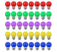V-TOO Lampadine Colorate LED E27 Edison 3W equivalenti a 30W AC 220V-240V per Casa Matrimoni Halloween Christmas Party Bar Atmosfera e Illuminazione Lampadine Led a Colori - Confezione da 40