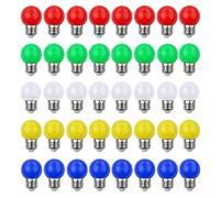 V-TOO Lampadine Colorate LED E27 Edison 3W equivalenti a 30W AC 220V-240V per Casa Matrimoni Halloween Christmas Party Bar Atmosfera e Illuminazione Lampadine Led a Colori - Confezione da 40