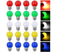 V-TOO Lampadine Colorate LED E27 Edison 3W equivalenti a 30W AC 220V-240V per Casa Matrimoni Halloween Christmas Party Bar Atmosfera e Illuminazione Lampadine Led a Colori - Confezione da 20
