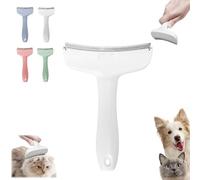 V-Tooth Deshedding Comb for Dogs & Cats - Pet Hair Removal Tool, Grooming Brush for Shedding Control - Pro Detangling Comb(White,L)