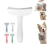 V-Tooth Deshedding Comb, Multifunctional Hair Removal Brush, Pet Deshedding Tool with Curve Blade, Dog & Cat Grooming Brush for Shedding, Tight V-Shaped Teeth Desheddings Tool (White, L)