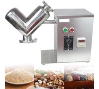 V Type Powder Mixer Machine, 2L 304 Stainless Steel Dry Powder Mixer with Timer And Speed Control, High Efficiency Laboratory Mixer for Small Batch Industrial And Food Processing
