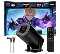 V1 Mini Proiettore Portatile Android 14 Proiettore Smart TV,WiFi 6 + BT 5.2,1280 * 720P Mini Projector per Telefono/TV Stick/Laptop/Altoparlante,Rotazione di 180°,Home Cinema
