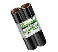 V1 Trade 2 pellicole elastiche di colore nero, per mobili, 150 m x 40 cm, rotolo di pellicola elastica nera, 23 my, pellicola per imballaggio su rotolo, pellicola per trasloco, allungamento del 250%