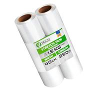 V1 Trade 2 pellicole elastiche trasparenti, per mobili - 250 m x 40 cm - Rotolo di pellicola elastica trasparente 23 my, pellicola per imballaggio su rotolo - pellicola avvolgente - pellicola per