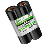 V1 Trade 2x Pellicola Estensibile Nera - Pellicola per Mobili - Pellicola Estensibile Manuale per Trasloco 350m x 40 cm - Rotolo di Pellicola Estensibile Nera 23my - Pellicola per Imballaggio su