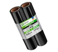 V1 Trade 2x Pellicola Estensibile Nera - Pellicola per Mobili - Pellicola per Trasloco Manuale 170m x 40 cm - Rotolo di Pellicola Estensibile Nera 23my - Pellicola per Imballaggio su Rotolo