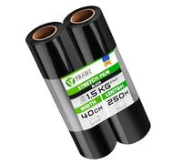 V1 Trade 2x Pellicola Estensibile Nera - Pellicola per Mobili - Pellicola per Trasloco Manuale 250m x 40 cm - Rotolo di Pellicola Estensibile Nera 23my - Pellicola per Imballaggio su Rotolo