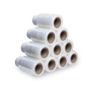 V1 Trade Mini pellicola elastica trasparente, 20 rotoli di pellicola estensibile, pellicola avvolgente, 150 metri di lunghezza e 10 cm di larghezza, materiale da imballaggio, pellicola per mobili