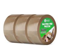 V1 TRADE Nastro Adesivo Pacchi da Imballo Marrone 48 mm x 66 m - 3 x Nastro da Imballaggio Resistente ai UV