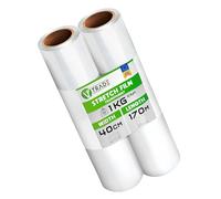 V1 Trade Pellicola elastica trasparente - 2 rotoli di pellicola elastica 170 m x 40 cm - pellicola per imballaggio 23 my - pellicola per mobili