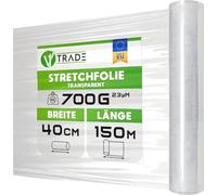 V1 Trade Pellicola per Imballaggio Trasparente - Rotolo 150 m x 40 cm - Spessore 23 micron - Film Estensibile Trasloco Mobili - Stretch Film per Pallet