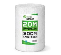 V1 Trade Pluriball Imballaggio 30cm x 20m - Rotolo Pluriball per Oggetti Fragili - Bubble Wrap per Traslochi - Carta Bolle Protettiva per Spedizioni