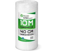 V1 Trade Pluriball Imballaggio 40cm x 10m - Rotolo Pluriball per Oggetti Fragili - Bubble Wrap per Traslochi - Carta Bolle Protettiva per Spedizioni