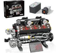 V12 Engine Building Set for Adults and Teens 14+, 1409 PCS Motorized Mechanical Engineering Model Kit That Runs, MOC Engine Toy with Battery Box and Motor, Compatible with Lego, STEM Gift for Men