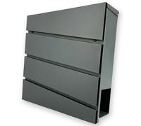 V16 - CASSETTA POSTA POSTALE MURO LETTERE GIORNALE ANTRACITE CHIAVI IMPERMEABILE