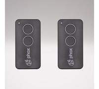 V2 PHOX2 Contratto 47 - Set di 2 telecomandi - 433,92 MHz | 2 canali | Rolling Code Sicuro, compatibile con cancello e garage | Controlla il tuo contratto prima dell'acquisto + 1 portachiavi Domobip