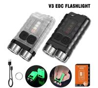 V3 EDC LED torcia portatile Mini portachiavi luce TYPE-C torcia tascabile ricaricabile con magnete lampada UV lanterna da pesca da campeggio