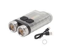 V3 Mini Keychain Flashlight 900LM USB Rechargeable | IP65 Weather - Protected Attachable Base for Camping/Hiking/Emergency | 4 Illumination Options with Red Blue Alert & (White)