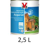 V33 112371 Impregnante 2,5 Litri Verde Protettivo Completo per Legno Acqua-Gel