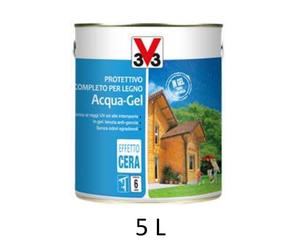 V33 112374 Impregnante 5 Litri Noce Chiaro Protettivo Completo per Legno Acqua-G