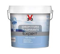 V33 Idropittura Traspirante Expert per Interni, Pittura Universale Bianca (4 Lt)