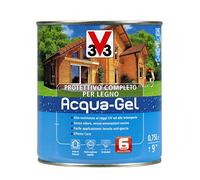 V33 Protettivo Completo All'Acqua Per Legno, Anti-Goccia, Resa 9 Mq Ca. Noce Scuro
