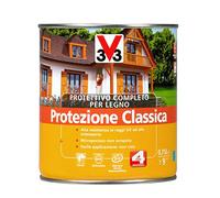 V33 Protettivo Completo Per Il Legno A Base Di Solvente, Effetto Satinato, Latta Da 750 Ml, Resa 9 Mq Ca. Noce Scuro