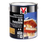 V33 Protettivo Completo per Legno a Solvente Alta Protezione Noce Chiaro 2 L