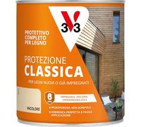 V33 Protettivo Completo per Legno a Solvente Protezione Classica Incolore 0,75L