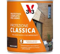 V33 Protettivo Completo per Legno a Solvente Protezione Classica Noce Scuro 0,75L