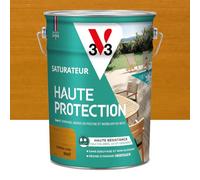 V33 Saturatore in legno per esterni in teak opaco, per terrazze e mobili da giardino, ad alta resistenza, acqua clorata, UV e grasso, senza pulire e non scivolare, resina di origine vegetale, 5 l