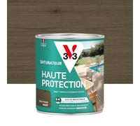 V33 Saturatore per esterni in teak marrone opaco, per terrazze e mobili da giardino, ad alta resistenza, acqua clorata, UV e grasso, senza pulire e scivolare, in resina di origine vegetale, 0,75 l