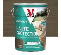 V33 Saturatore per esterni in teak marrone opaco, per terrazze e mobili da giardino, ad alta resistenza, acqua clorata, UV e grasso, senza pulire e non scivolare, resina di origine vegetale, 5 l